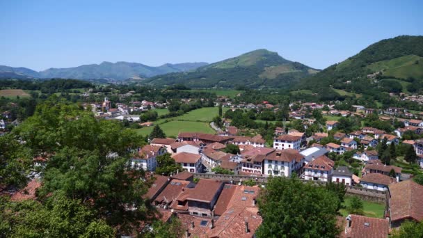 Panorama Saint Jean Pied Port Pireneje Francja — Wideo stockowe