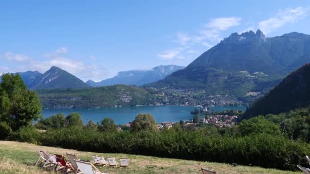 Panoramautsikt Över Annecysjön Frankrike — Stockvideo