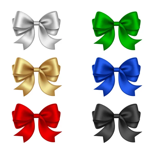 Set Isolated Colorful Bows — Stock Vector