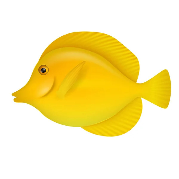 孤立した黄色の湯魚図 — ストックベクタ