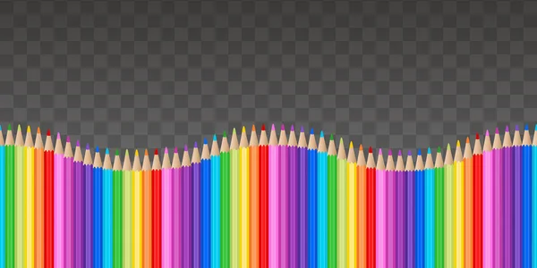 Seamless Banner Colorful Pencils Back School Border — Διανυσματικό Αρχείο