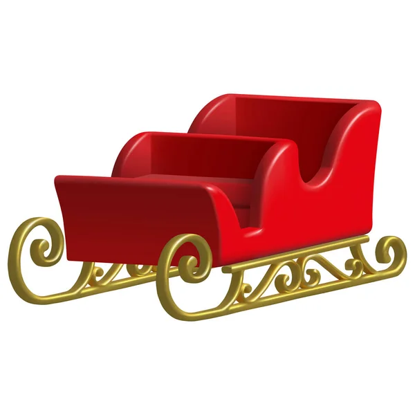 Christmas Elements Isolated Santa Claus Sleigh Realistic Sled — Stockvector