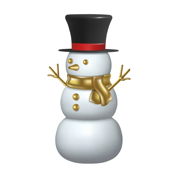隔離された3Dスノーマン クリスマスの飾り — ストックベクタ