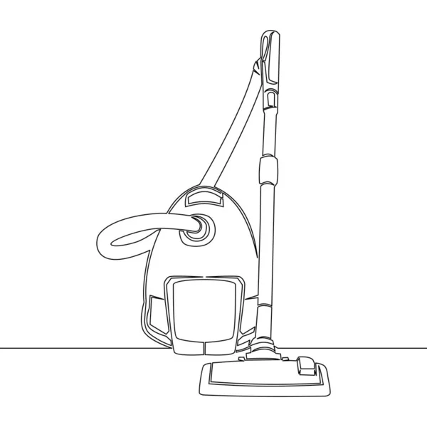 Continuous One Single Line Drawing Vacuum Cleaner Icon Vector Illustration — Vettoriale Stock