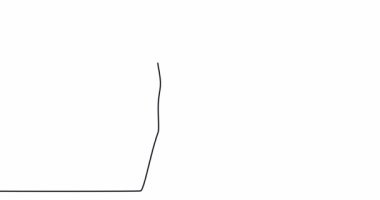 Kendi kendine çizim çizimi, kalp sürekli çizgi konsepti olan animasyon el.