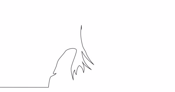 Self Drawing Line Animation Woman Reading Smartphone Continuous Line Drawn — Stock Video