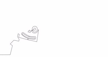 Çizgi çizimi animasyon sohbet robot konuşma aralıksız çizgi konsepti