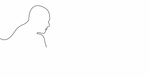 Self Drawing Line Animation Man Thinking Decision Problem Continuous Line — Stock Video