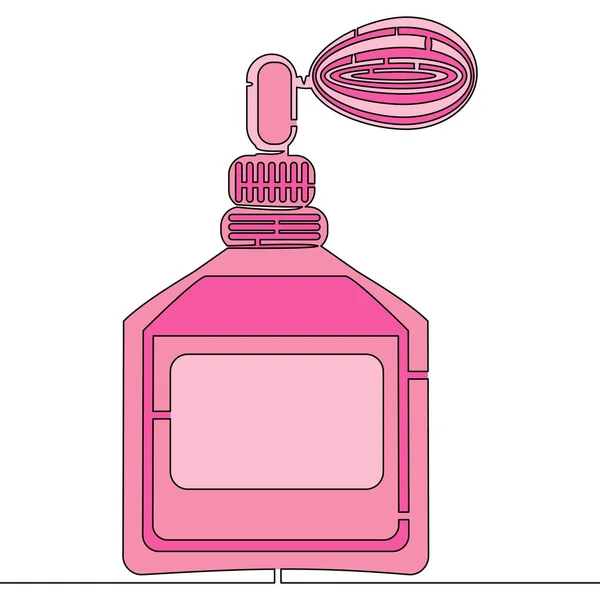 Plat Coloré Ligne Continue Art Dessin Vaporisateur Parfum Bouteille Glamour — Image vectorielle