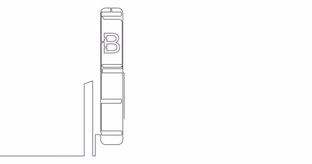 Zelftekenende Lijn Animatie Stapel Van Boeken Continue Lijn Concept — Stockvideo