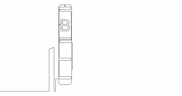 Auto Dibujo Línea Animación Pila Libros Concepto Línea Continua — Vídeos de Stock