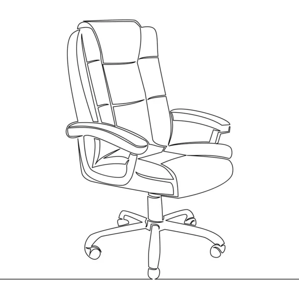 Continuous Uma Única Linha Desenho Executivo Escritório Cadeira Ícone Vetor — Vetor de Stock