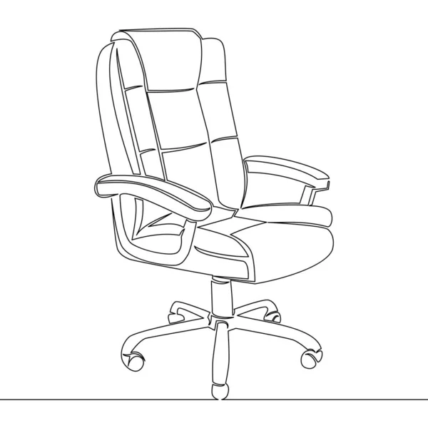 Continu Een Enkele Lijn Tekening Uitvoerende Bureaustoel Pictogram Vector Illustratie — Stockvector