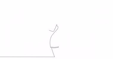 Kişisel çizim çizgi animasyonu Alışveriş çantası sürekli çizgi konsepti olan kadın