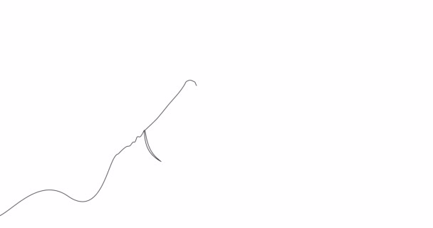 Auto Desenho Linha Animação Mãos Segurando Bilhete Branco Conceito Linha — Vídeo de Stock