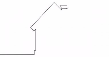 Kendinden çizim çizgisi animasyon evi sürekli çizgi çizimi kavramı