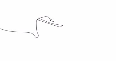 Kendi kendine çizim çizimi animasyonu Sanal gerçeklik kulaklığı sürekli çizgi konsepti