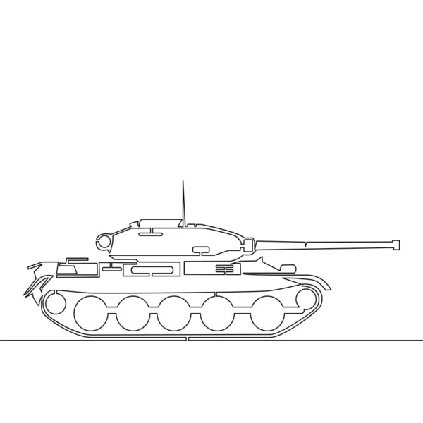 Концепция Векторной Иллюстрации Иконок Боевого Танка — стоковый вектор