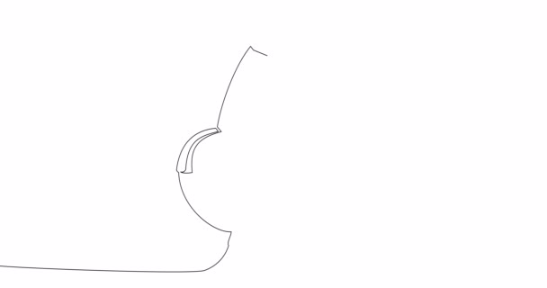 Автоматична Лінія Малювання Анімації Навушників Безперервна Лінія Намальована Концепція — стокове відео