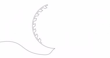 Kendinden çizim çizgisi animasyon araba tekerleği sürekli çizgi konsepti