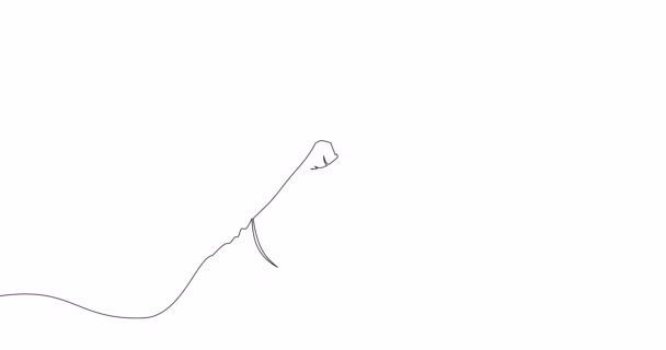带有字母连续线条概念的自绘线条动画手 — 图库视频影像