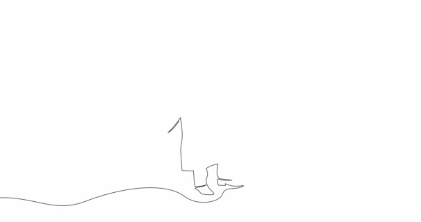 Self Drawing Line Animation Graduation Student Continuous Line Drawn Concept — Stockvideo