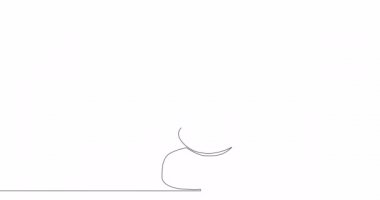 Kendinden çizim çizgisi animasyonu Zen kayası sürekli çizgi çizimi kavramını dengeliyor