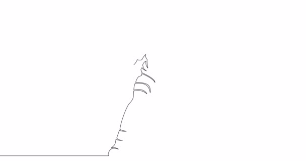 Self Drawing Line Animation Basketball Player Continuous Line Drawn Concept — Stock Video