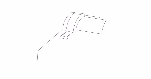 Linia Samodzielnego Rysowania Animacja Kasa Rejestr Ciągły Linia Narysowana Koncepcja — Wideo stockowe