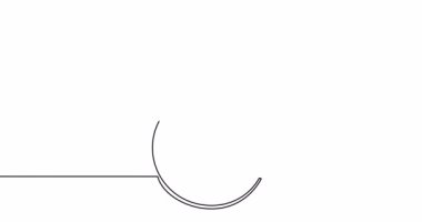 Otomatik çizim çizgisi animasyonu. Yuvarlak bomba. Sürekli çizgi çizimi kavramı.