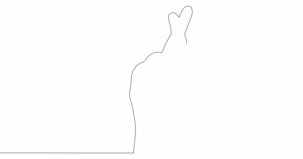 Саморисование Линия Анимации Рука Жесты Пальцы Пересекли Непрерывную Линию Нарисованной — стоковое видео