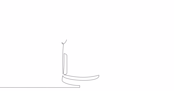 Selbstzeichnende Linie Animation Bier Pint Kontinuierliche Eine Einzige Linie Gezeichnetes — Stockvideo