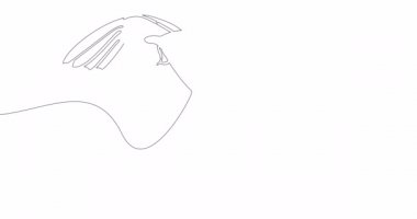 Kendinden çizim çizgisi animasyonu uçan kuş sürekli çizgi çizimi kavramı