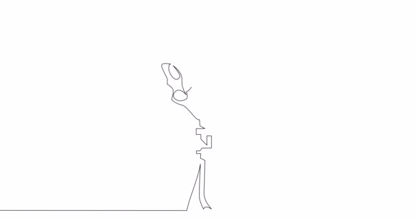 Auto Dibujo Línea Animación Robot Brazo Símbolo Línea Continua Dibujado — Vídeo de stock