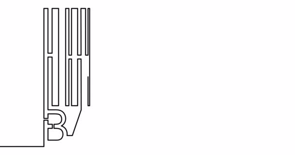 Self Drawing Line Animation Barcode Verifying Continuous Line Drawn Concept — Stock Video