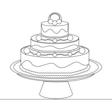 Pastadan yapılmış kurabiye parçacıkları. Aralıksız bir çizgi resim vektörü illüstrasyonuName