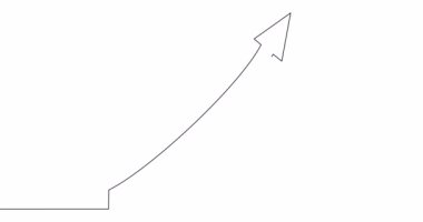 Öz çizim çizimi animasyonu Euro rise konsepti Kar büyüme fikri sürekli çizgi konsepti çizilmiş konsept video