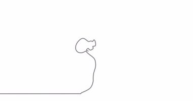 Öz çizim çizgisi animasyonu Ağaç doğası sürekli çizgi konsept çizim videosu