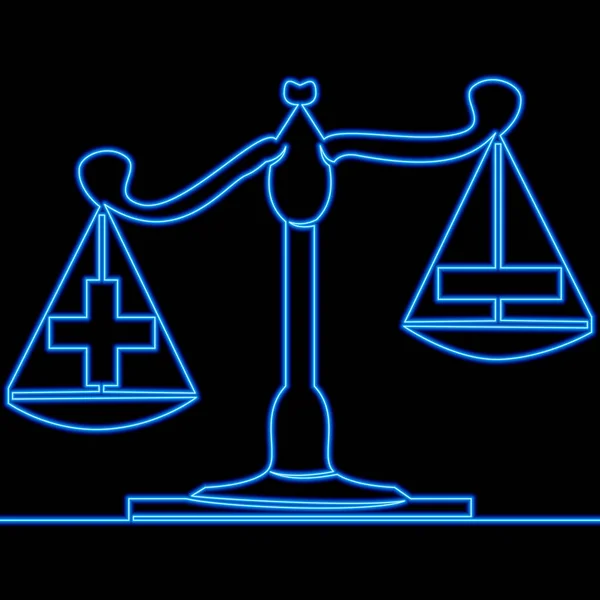 Continuous One Single Line Drawing Justice Law Judgement Balance Scales — Vettoriale Stock