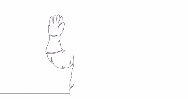 Auto Desenho Linha Animação Astronauta Contínua Uma Única Linha Desenhada — Vídeo de Stock