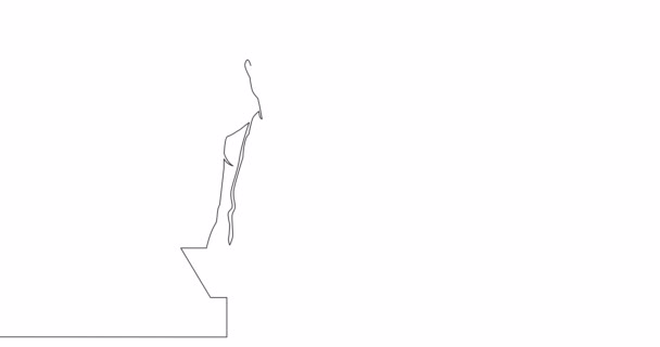 Self Drawing Line Animation Businessman Speech Continuous Line Drawn Concept — Video Stock