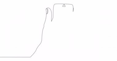 Otomatik çizim hattı animasyon cep telefonu ile kalp aralıksız çizgi konsept video çizimi