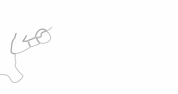 Self Drawing Line Animation Healthy Boxer Continuous Line Drawn Concept — Wideo stockowe