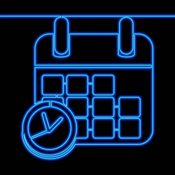 Continuous One Single Line Drawing Office Clock Calendar Planner Deadline — Διανυσματικό Αρχείο