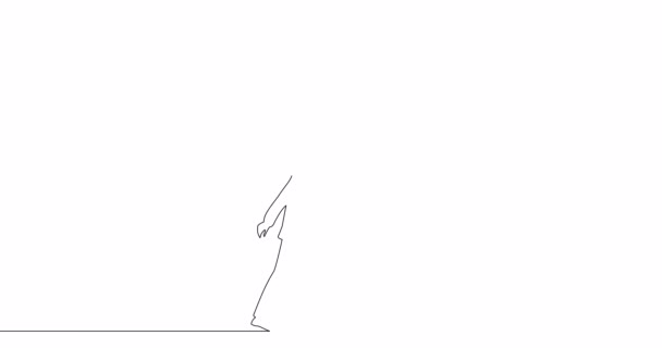 Self Drawing Line Animation Man Stairs Success Dollar Continuous Line — 비디오