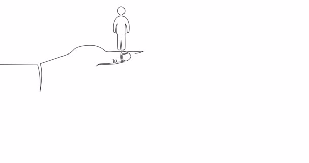 Self Drawing Line Animation Business Recruitment Hiring Continuous Line Drawn — Vídeo de Stock