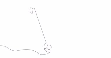 Self drawing line animation warehouse trolley delivery handcart continuous line drawn concept video