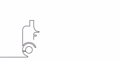 Self drawing line animation forklift continuous line drawn concept video