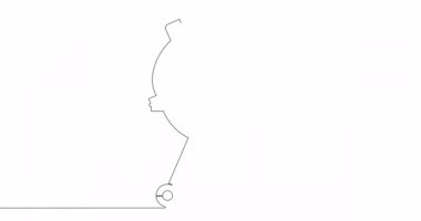 Self drawing line animation Kettle barbecue Charcoal Grill continuous line drawn concept video