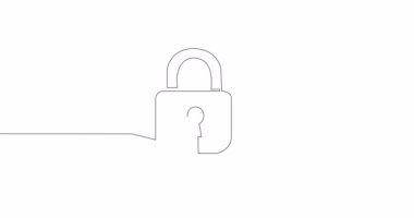Self drawing line animation general data protection regulation continuous line drawn concept video